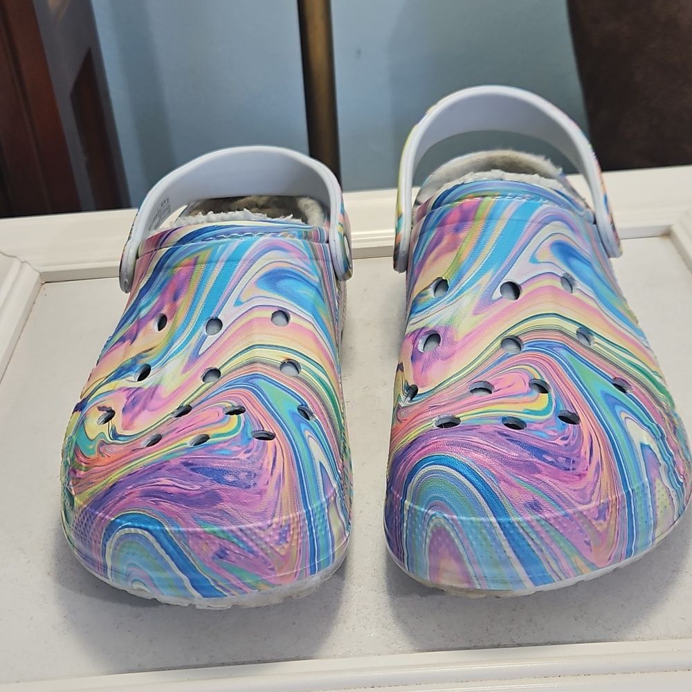 Crocs Baya Lined Multicolor Unisex Clogs Men's 8/ Women's 10 - Picture 2 of 7